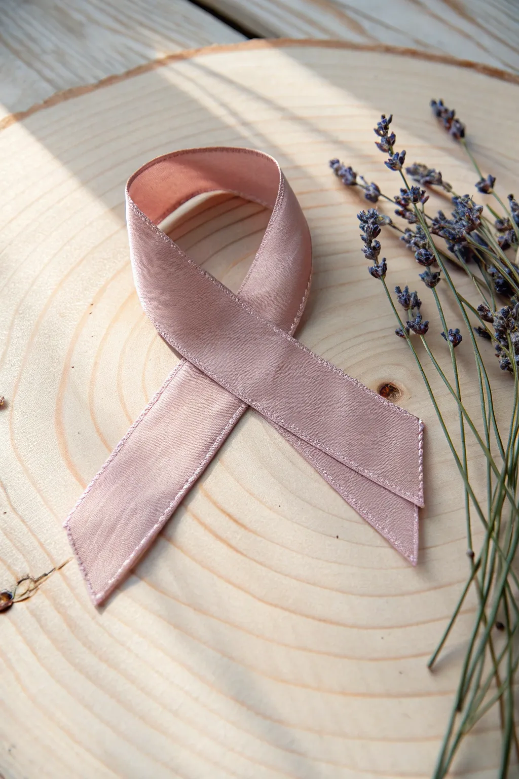 Craft your support: A beautiful awareness ribbon bow with a minimalist touch.