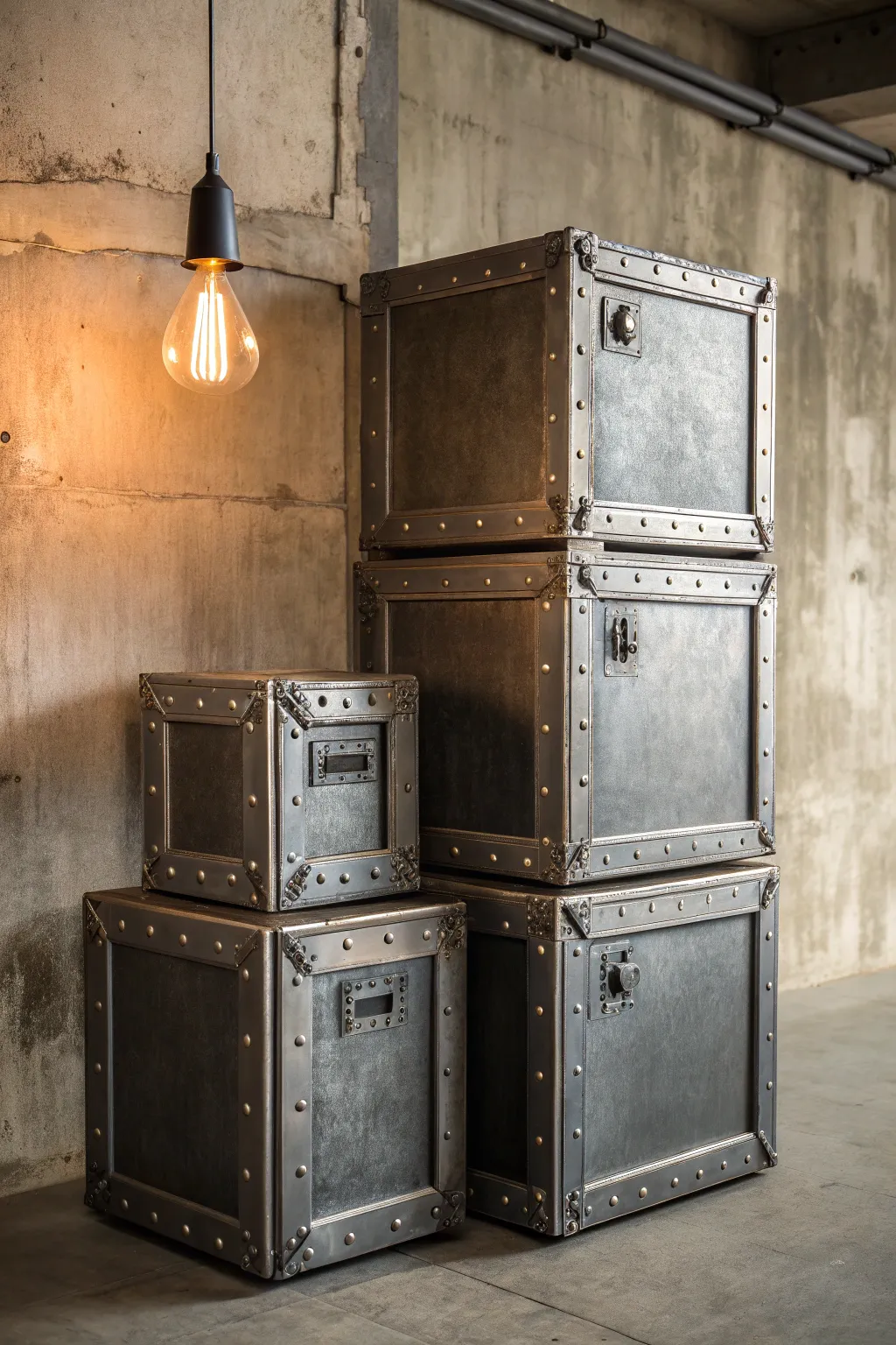 Elevate your storage game with rustic charm and industrial flair.