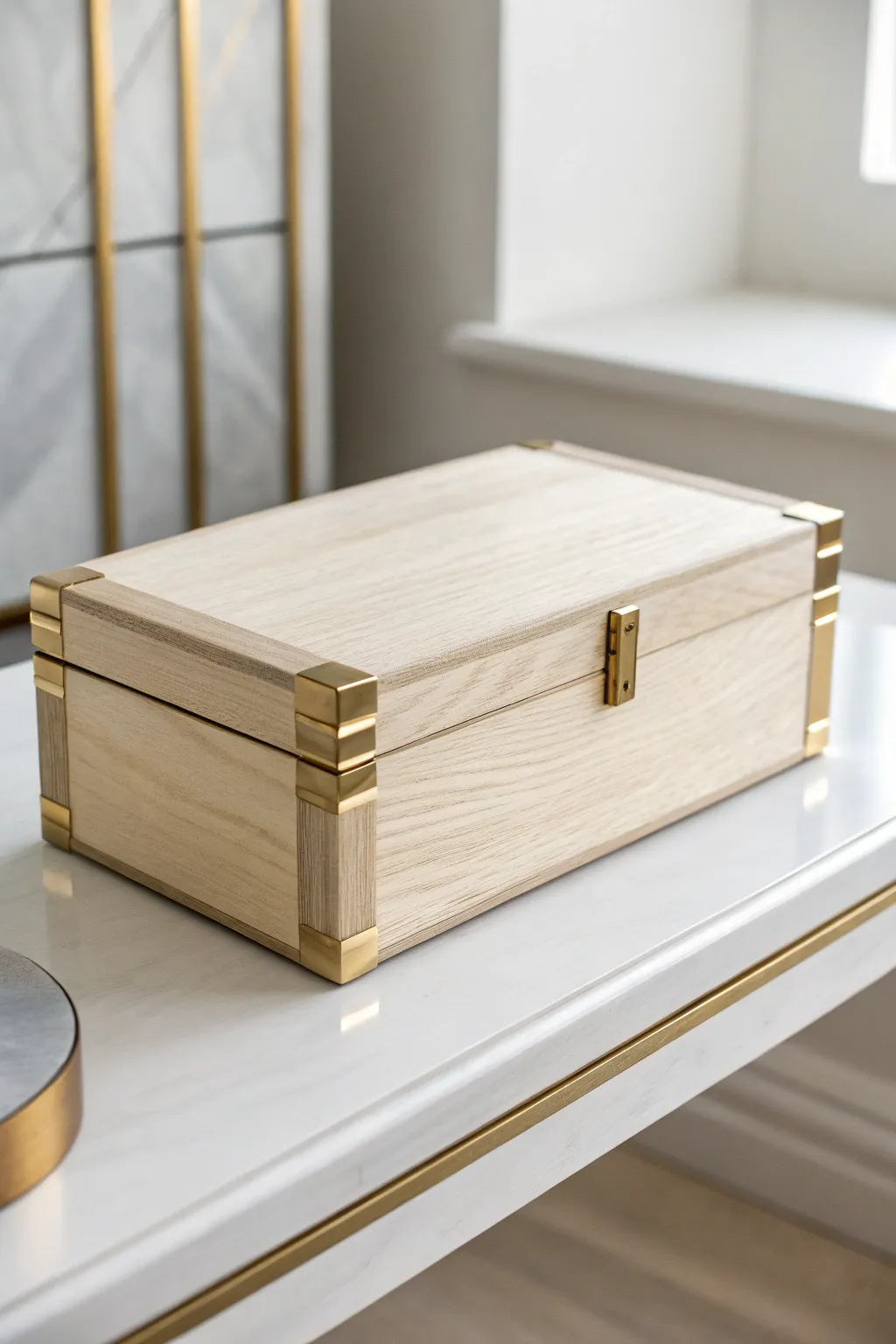 Elevate your jewelry storage with a modern mix of wood and metal for an industrial-chic vibe.