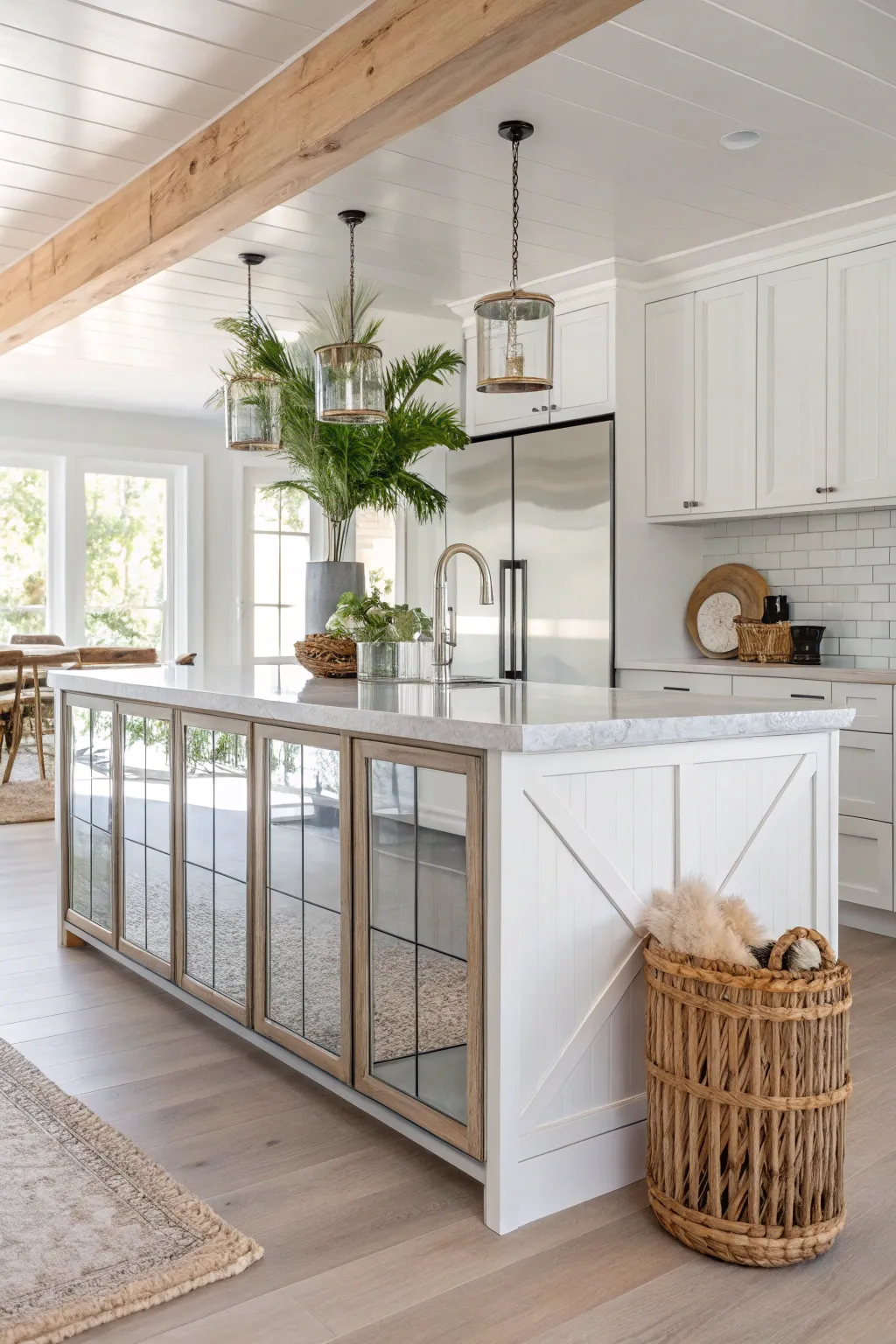 Transform your kitchen with the magic of mirrors – where simplicity meets elegance.