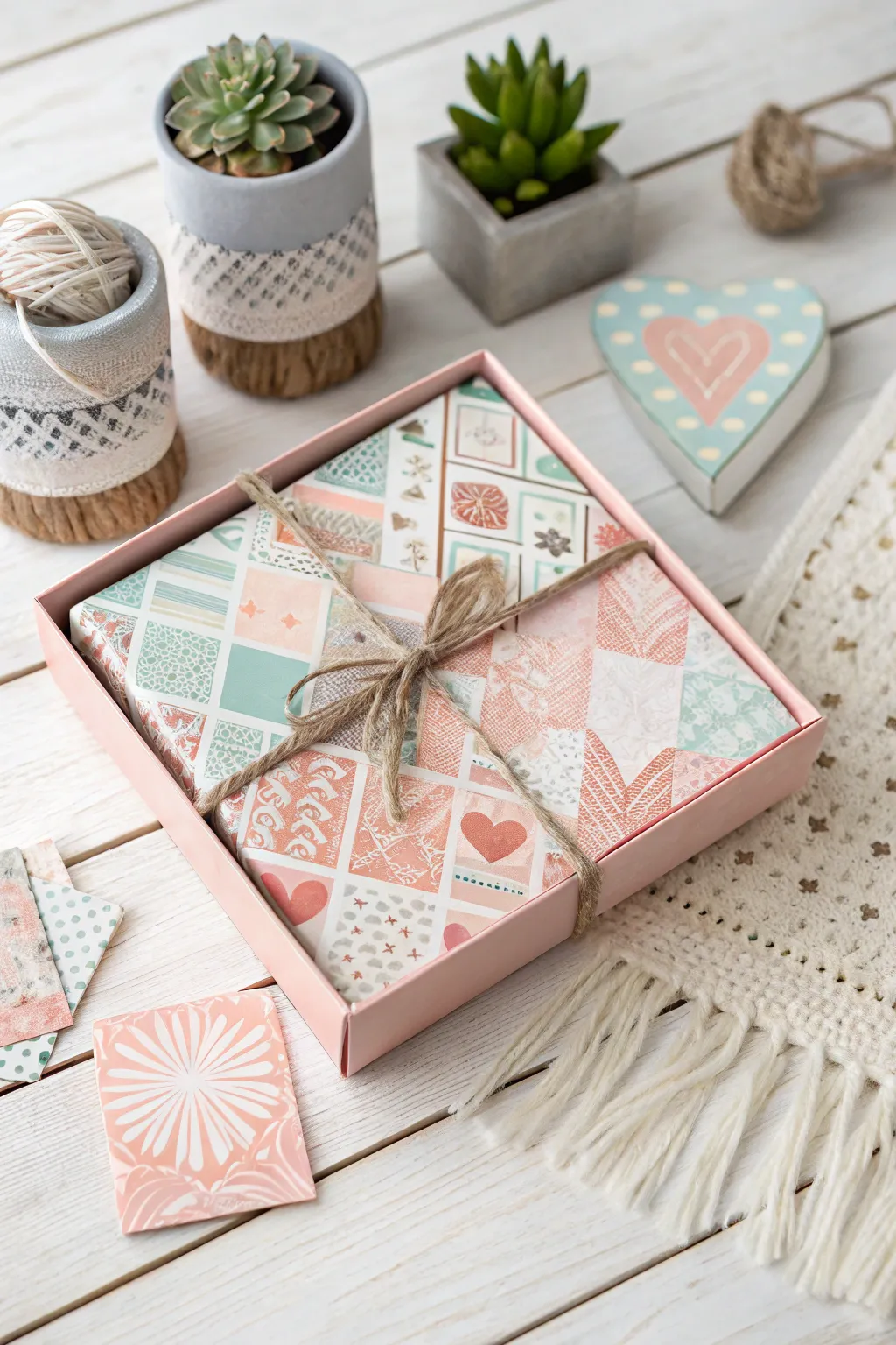 Elevate your Valentine gift with a touch of patterned elegance. 🎁✨ #ValentineCraft #ScandiBoho