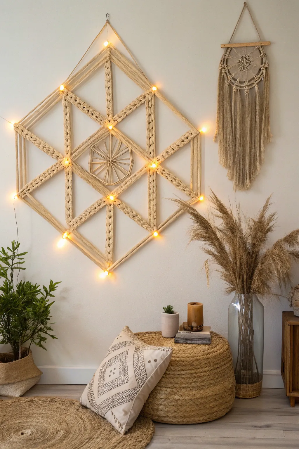 Illuminate your space with the warm glow of DIY light-up wall art, where simplicity meets elegance.