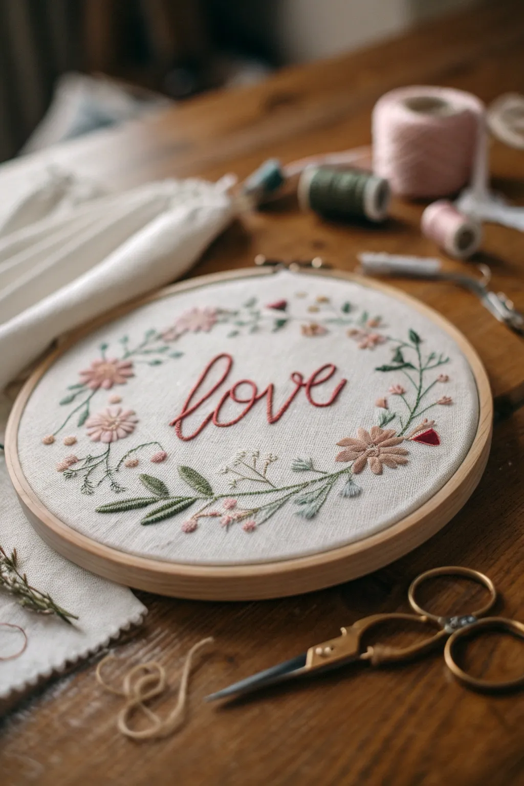 Stitch your love story into every thread. 🌸🧵 #LoveInEveryStitch #EmbroideryArt