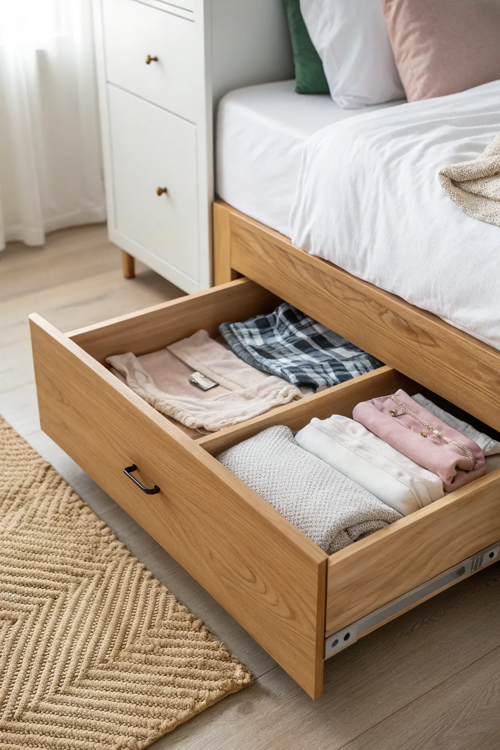 Maximize your bedroom space with stylish under-bed storage solutions.