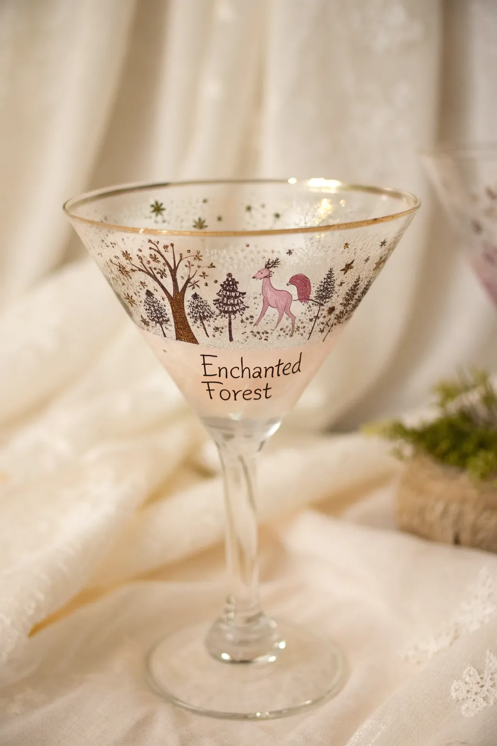 Sip in style with this enchanting fairy tale martini glass, where every detail tells a magical story.