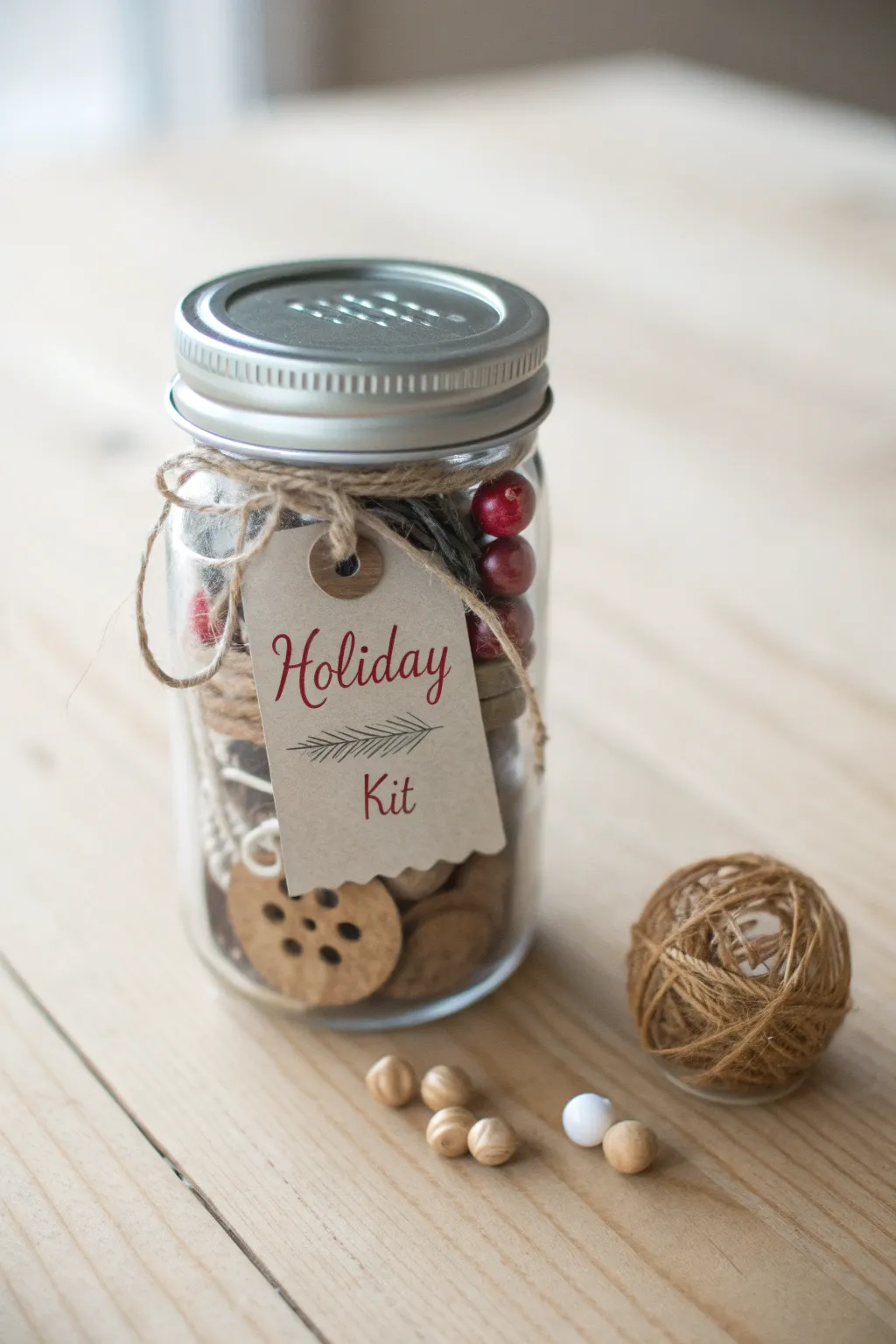 Craft your own holiday magic with this charming ornament kit in a jar.