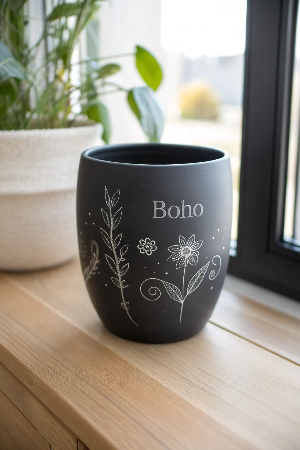Unleash your creativity with this chic chalkboard pot! Perfect for adding a personal touch to your space.