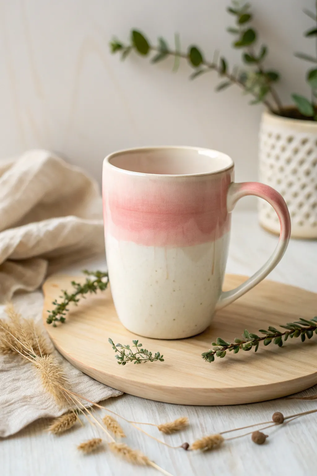 Embrace the serenity of an ombre color fade for your next mug painting project. #CraftedElegance