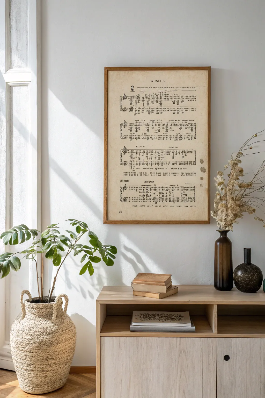 Embrace the nostalgic charm of vintage music posters with minimalist elegance.