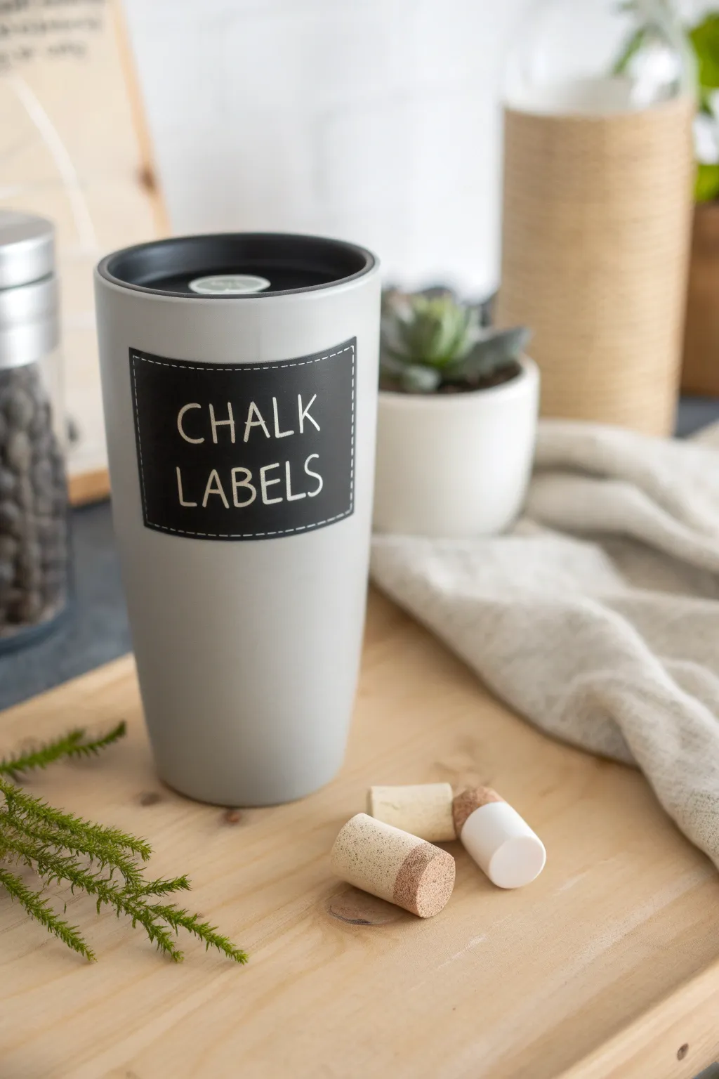 Redefine your tumbler experience with chic chalk labels for endless creativity and personalization.