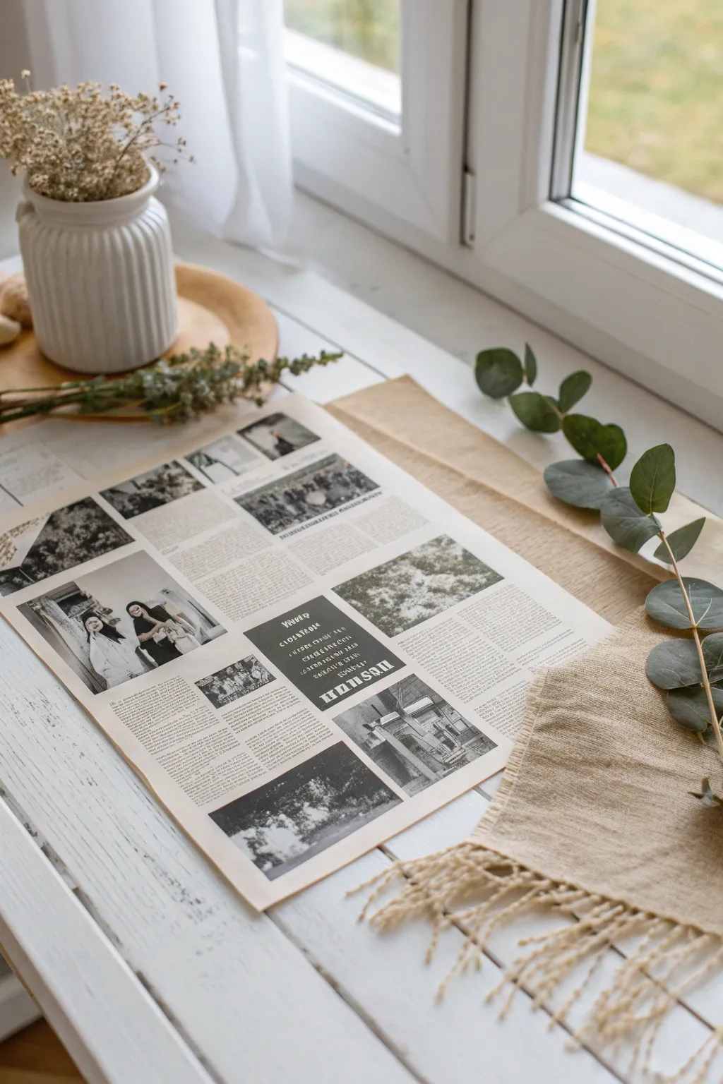 Discover the art of newspaper collage: where simplicity meets creativity, creating meaningful gifts from everyday materials.