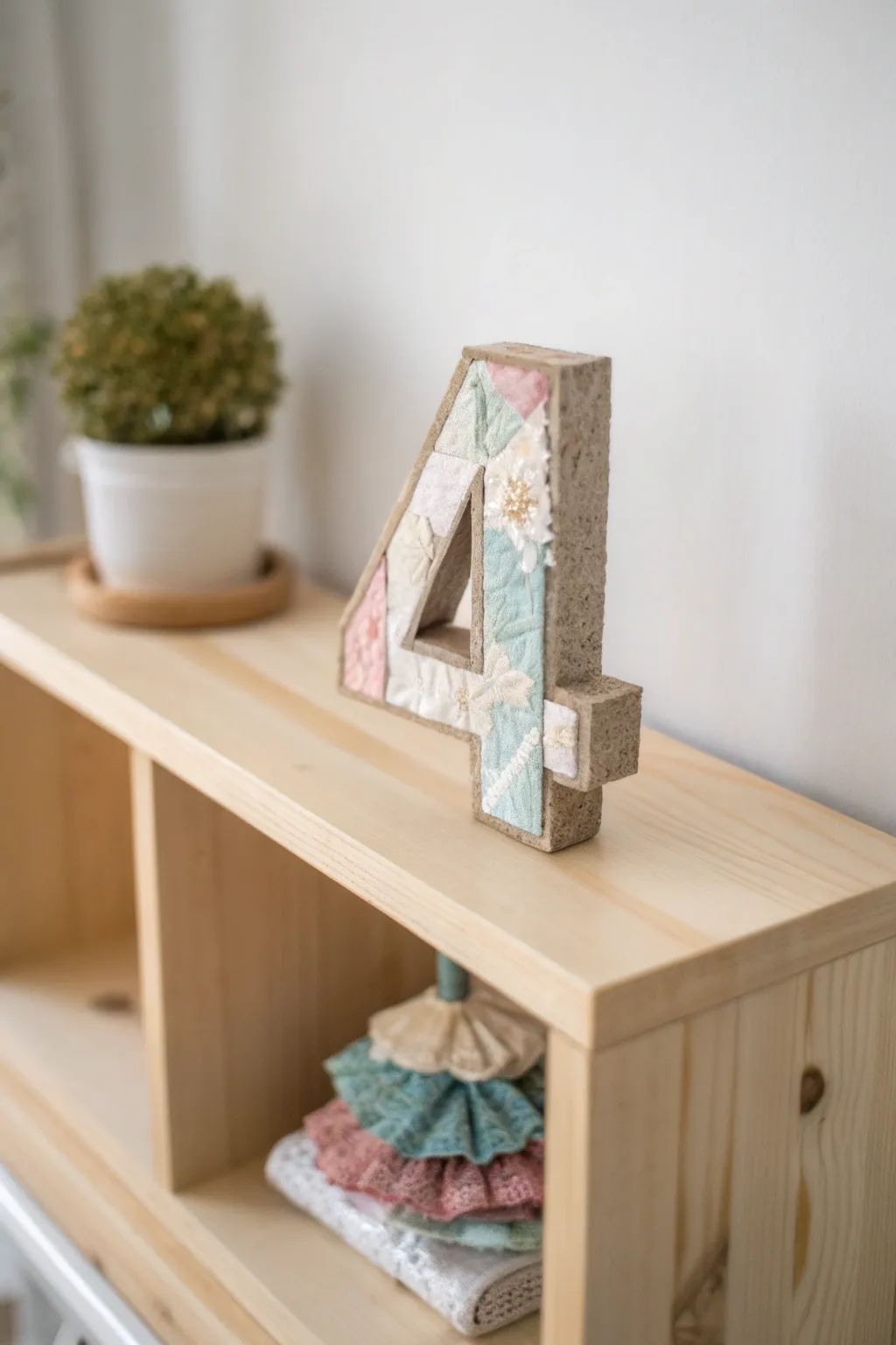 Transforming sustainability into art with this upcycled number 4. Embrace eco-friendly creativity!