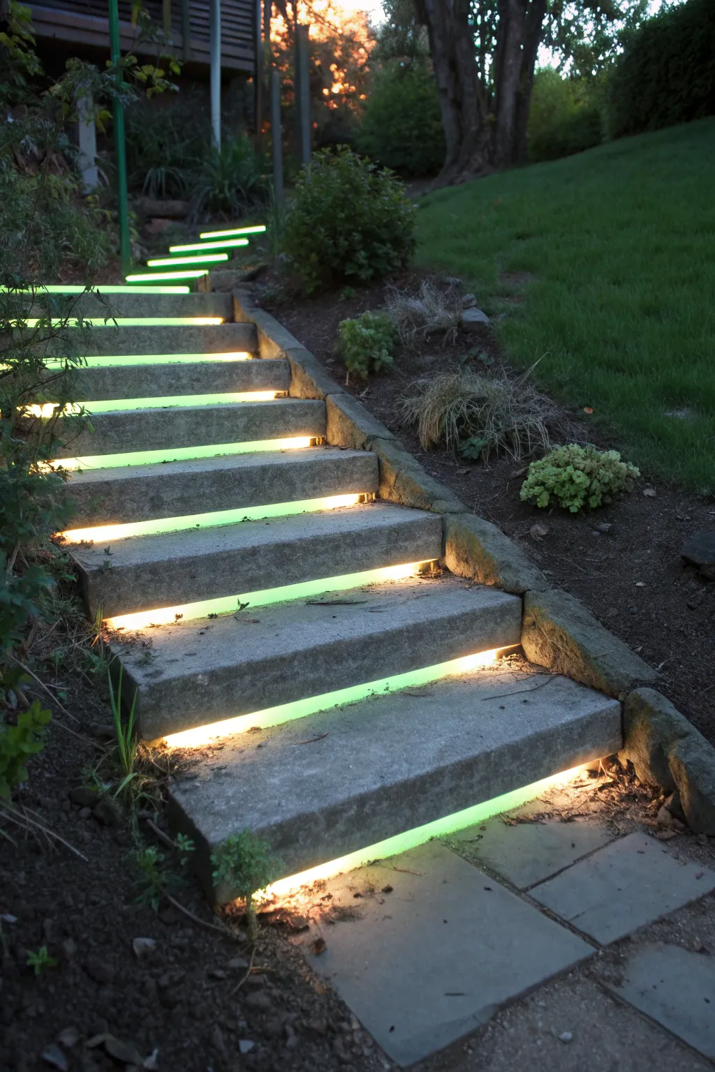Illuminate your path with enchanting glow-in-the-dark steps!