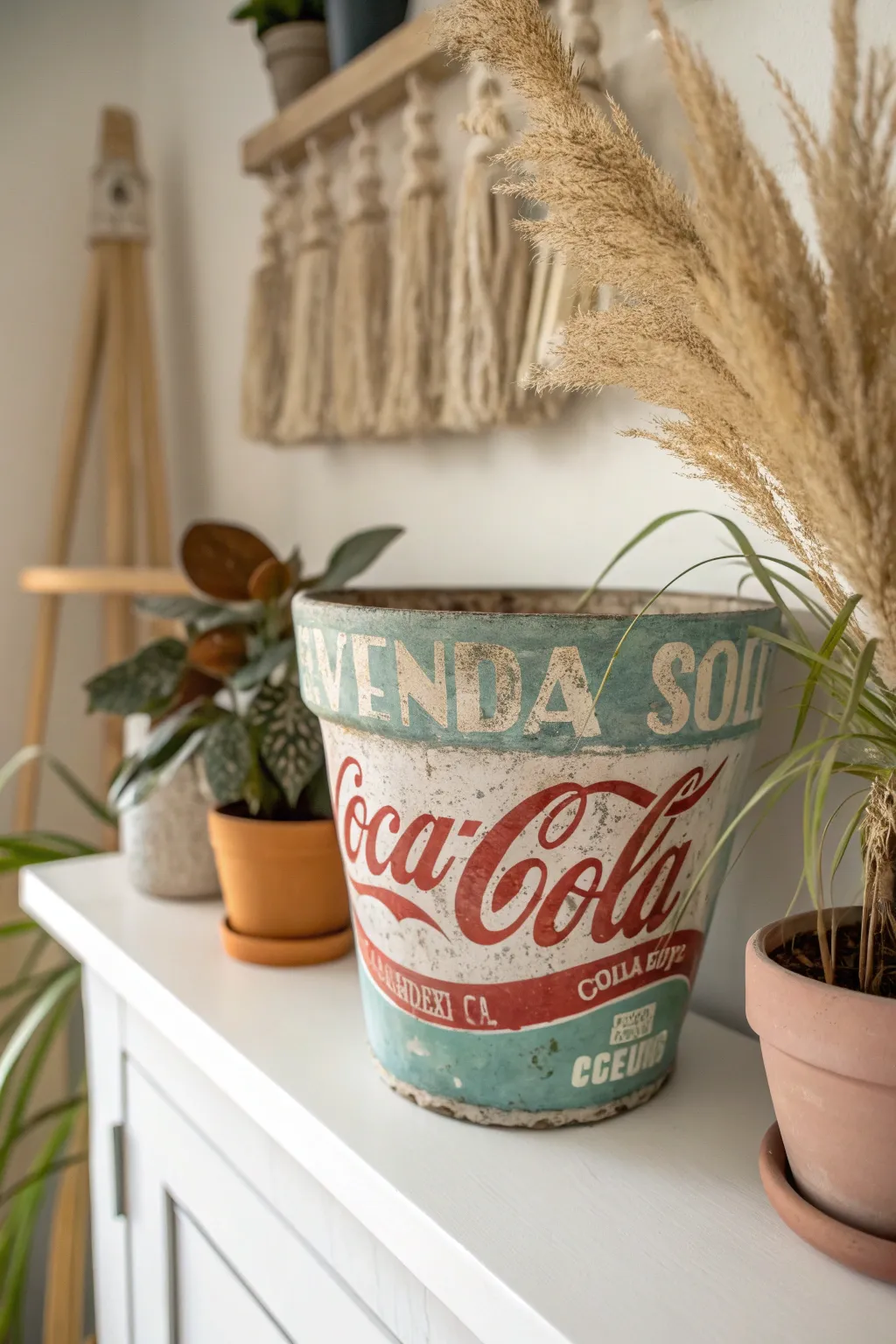 Add a nostalgic twist to your decor with vintage-inspired painted pots!