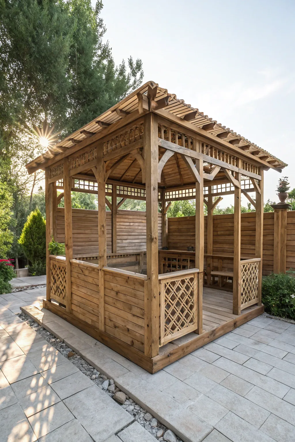 Craft your own oasis: A stunning pallet patio retreat.