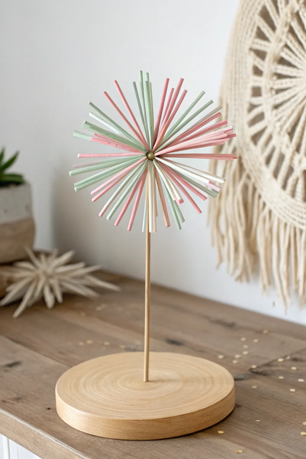 Celebrate creativity with minimalist paper fireworks, blending Scandinavian elegance with a boho twist.