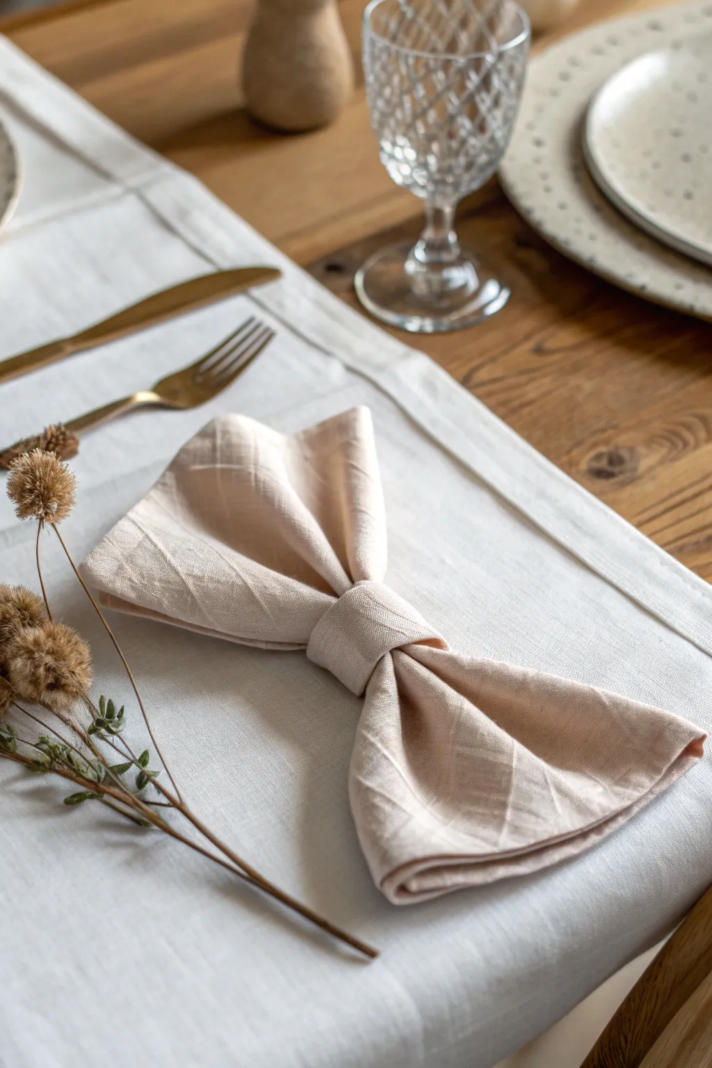 Add a retro twist to your table with a charming bow tie napkin fold.
