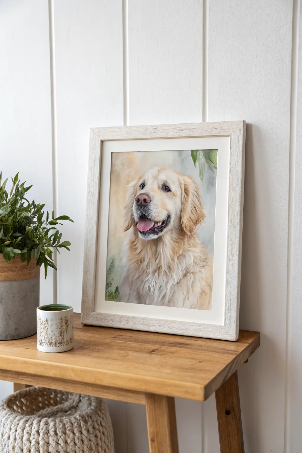 Celebrate their love for their furry friend with a custom pet portrait that radiates charm and personality.