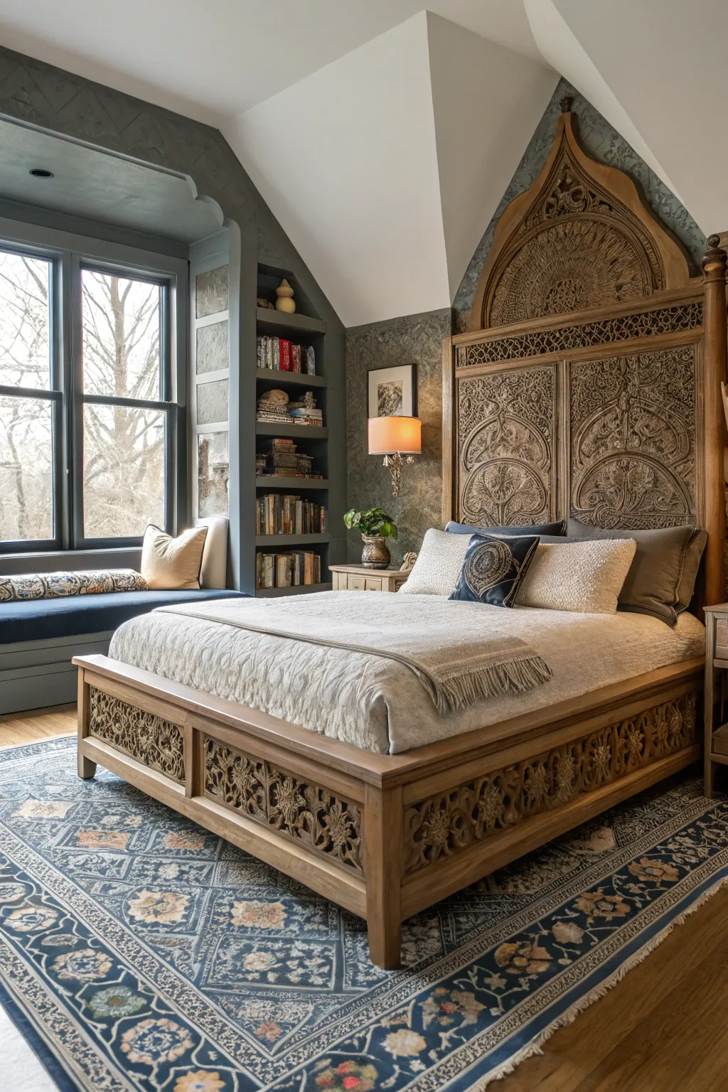 Artisan details in a platform bed for a custom and unique look.
