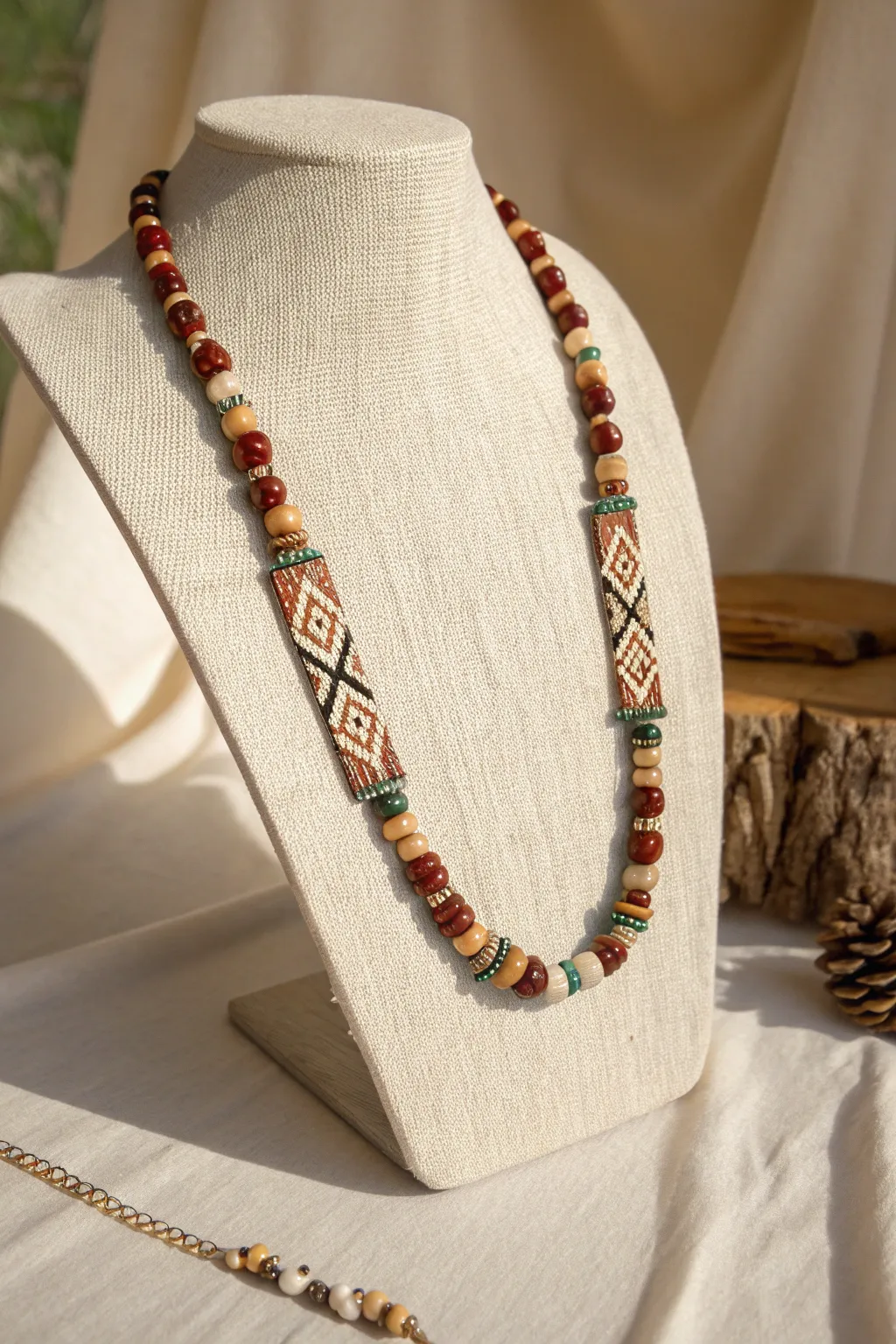 Celebrate diversity with this beautifully crafted ethnic pony bead necklace, where simplicity meets cultural elegance.