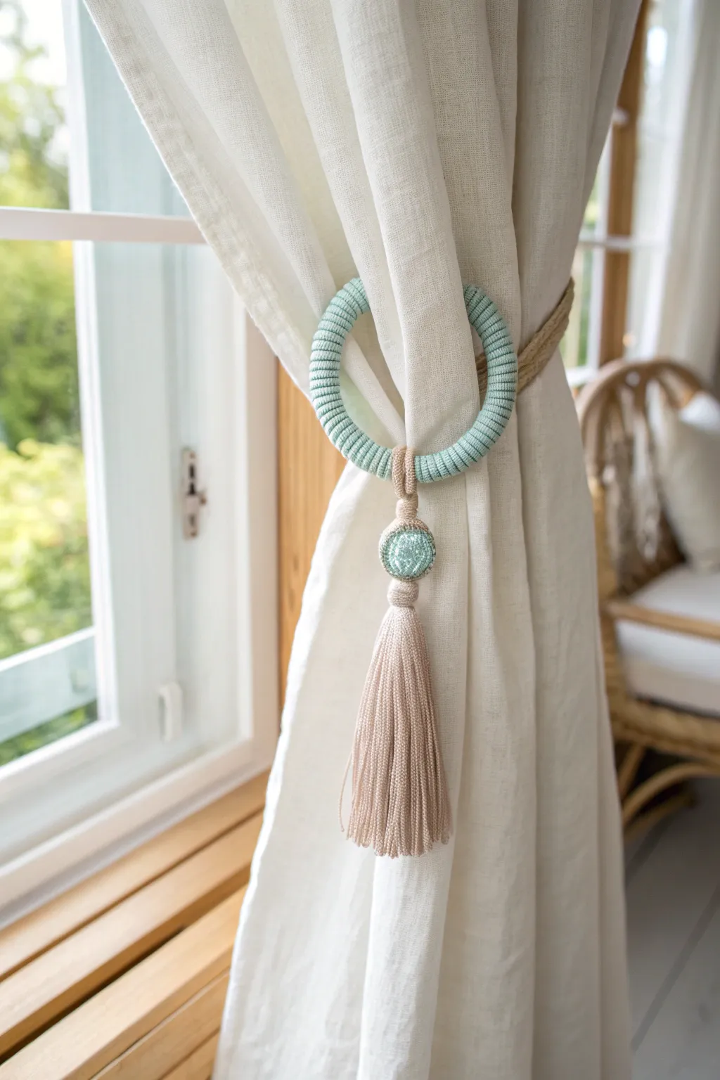 Transform your living room with these charming pool noodle curtain tiebacks—where simplicity meets creativity!