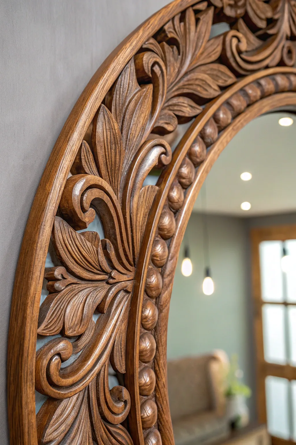 Elevate your space with the artistry of sculptural wood mirrors.