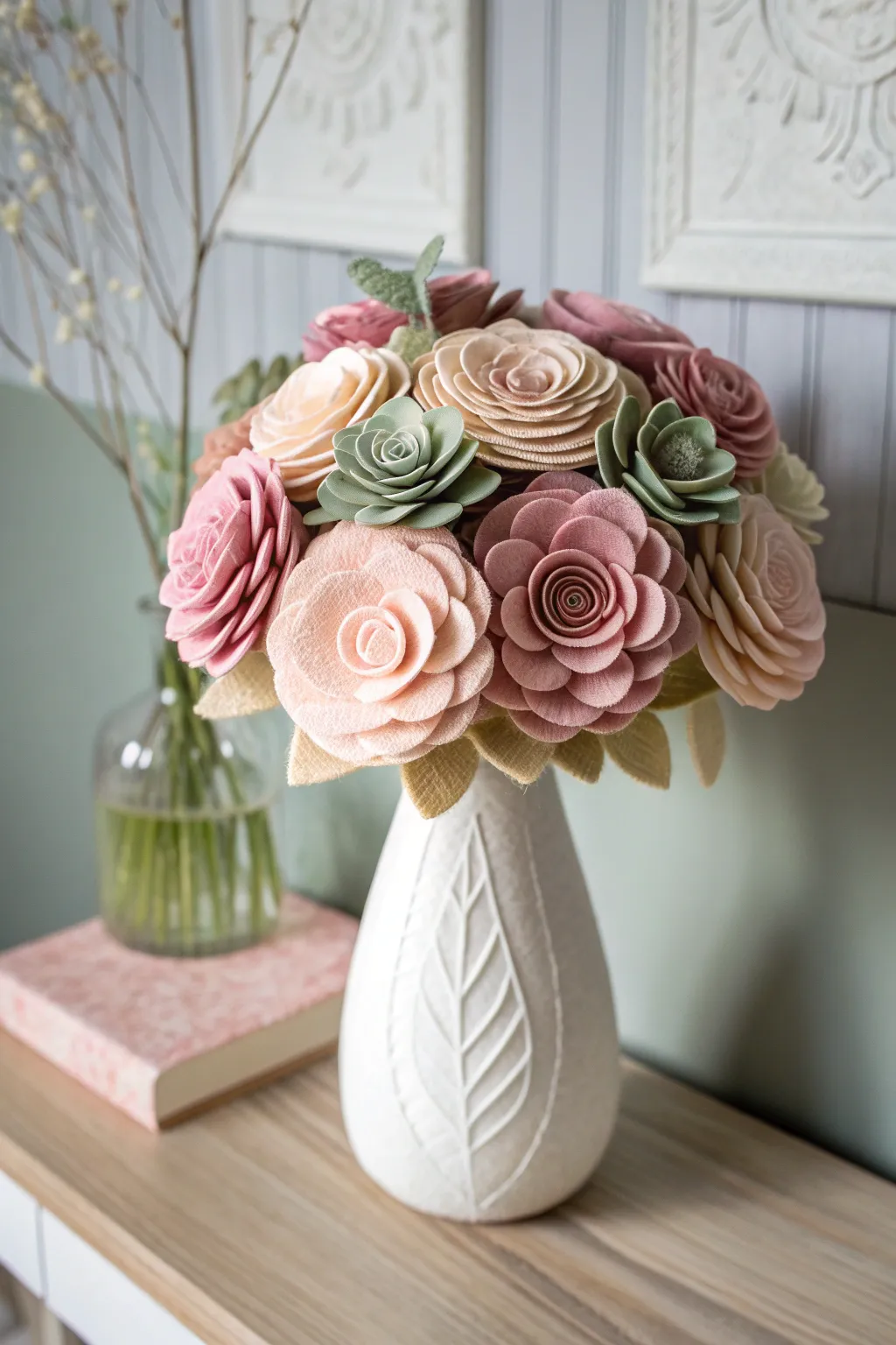 Everlasting elegance with handcrafted felt florals for your home decor.