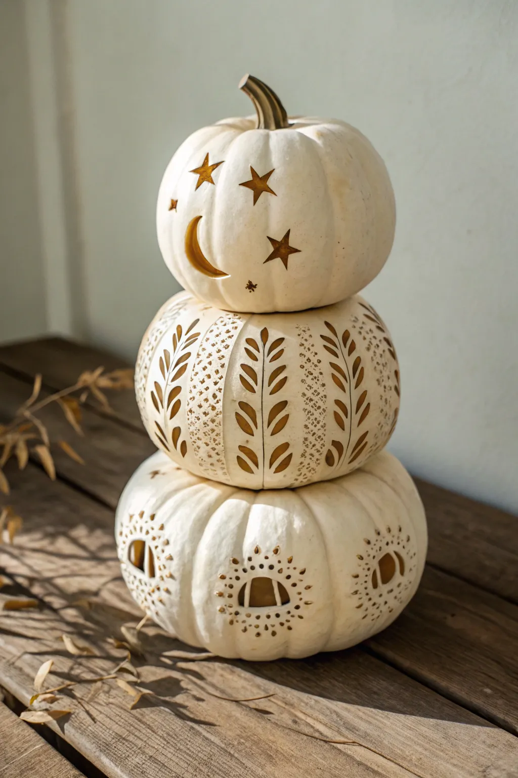 Elevate your autumn decor with a stunning pumpkin stack that blends Scandinavian minimalism with a touch of Boho elegance. 🍂🎃