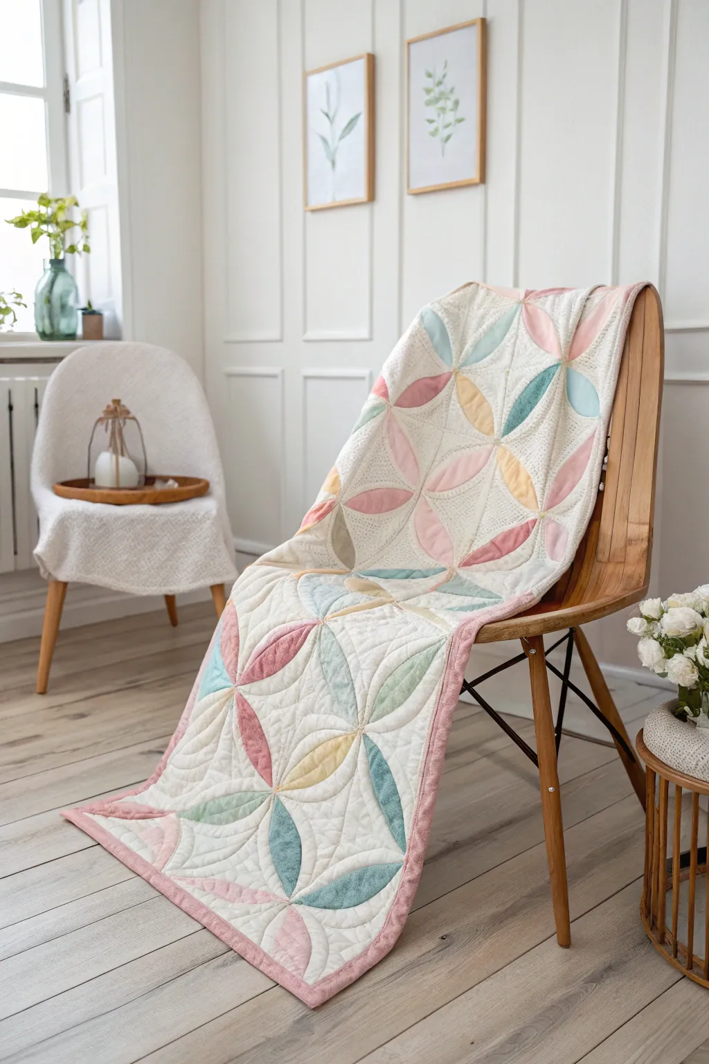 Elevate your space with the artful elegance of interlocking circles. A quilt that redefines cozy sophistication.