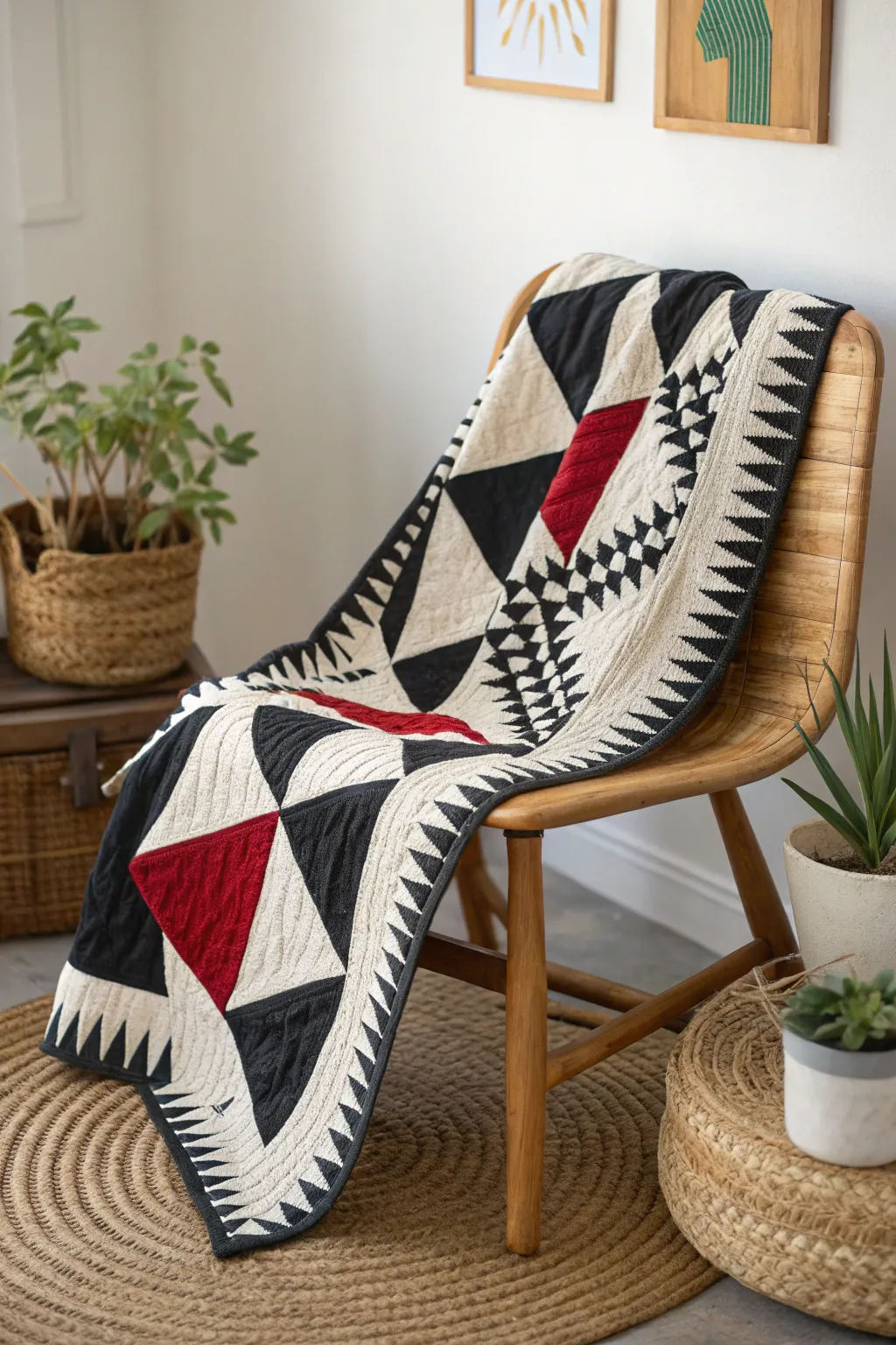 Elevate your space with bold geometric beauty in minimalist elegance.