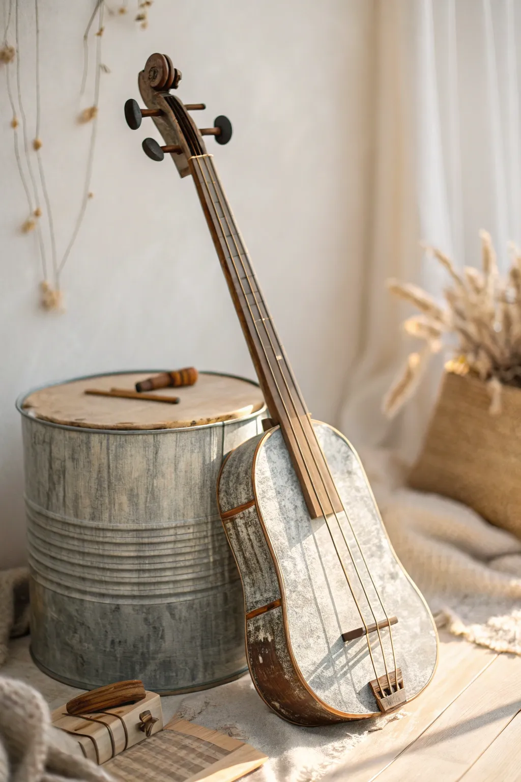 Craft your own harmony with a recycled string can bass—where simplicity meets soulful sound.