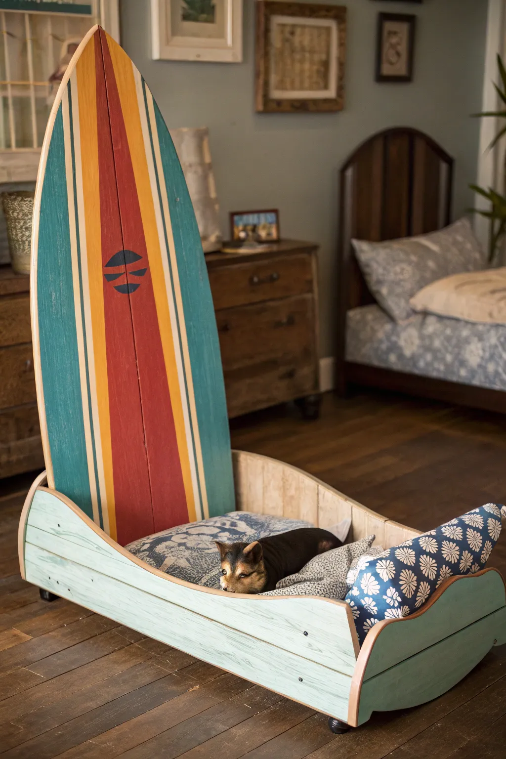 Transform waves into wagging tails with this surfboard pet bed!