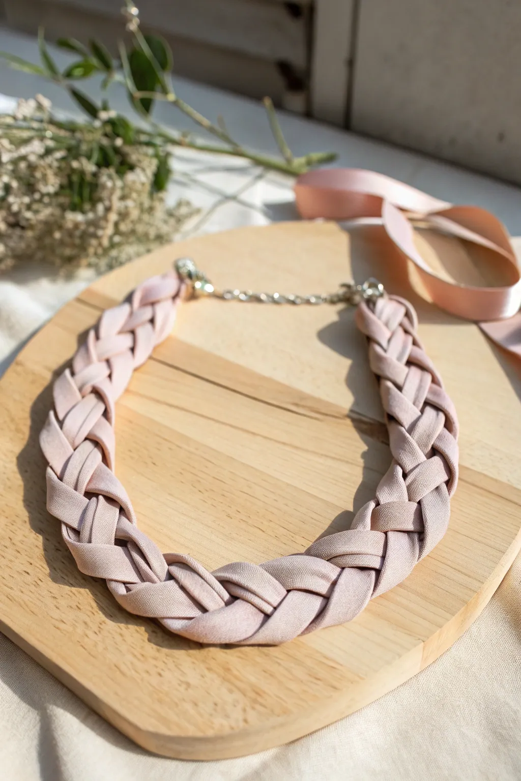Transform fabric scraps into sustainable elegance with this eco-friendly ribbon necklace.
