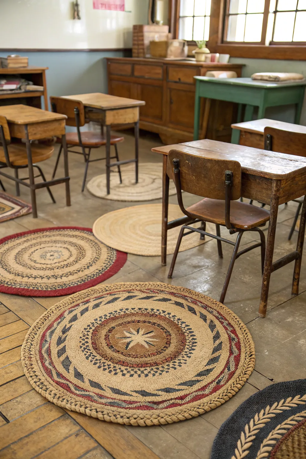 Comfort and structure with rustic-themed floor mats.