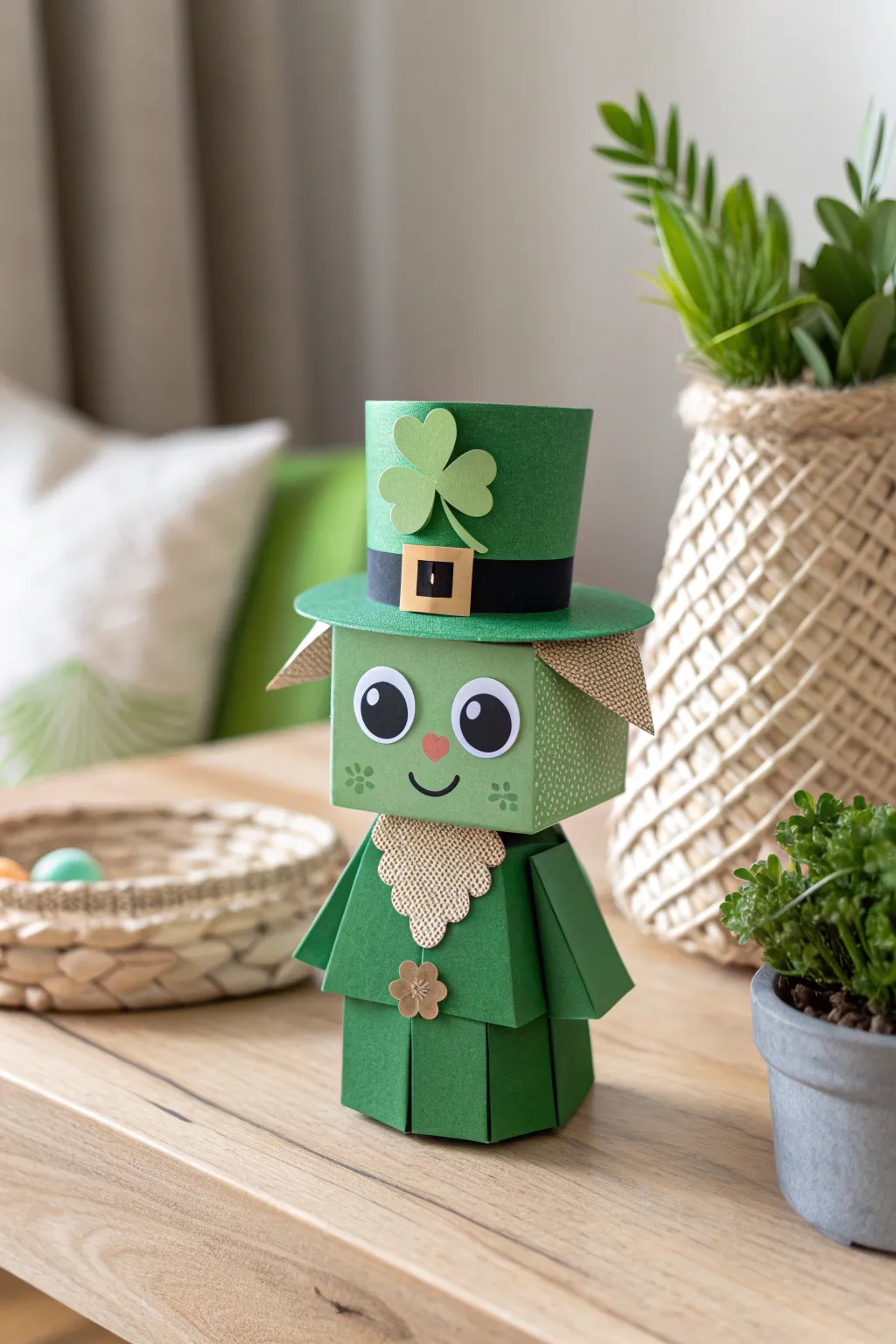 Celebrate Saint Patrick's Day with a touch of Scandinavian charm! 🌿✨ Dive into crafting with this adorable paper leprechaun project. Perfect for a fun family activity!