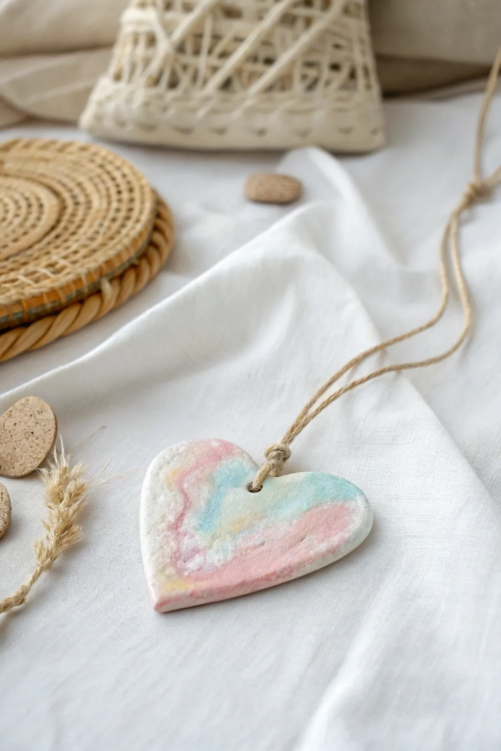 Embrace simplicity and charm with handcrafted salt dough heart jewelry, perfect for a minimalist Valentine's touch.