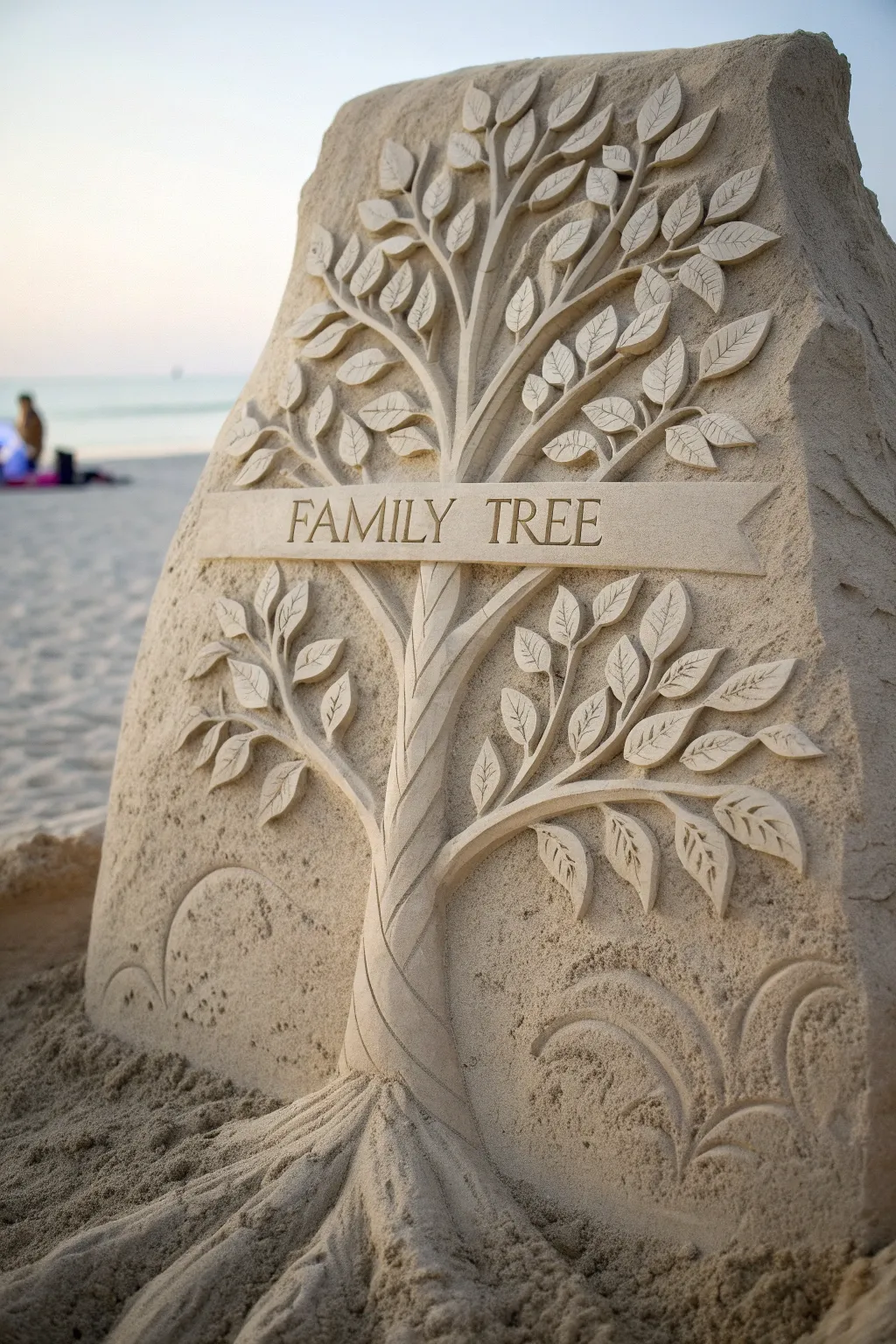 Craft your story in sand: A personalized family tree sculpture that brings elegance and meaning to your home decor.