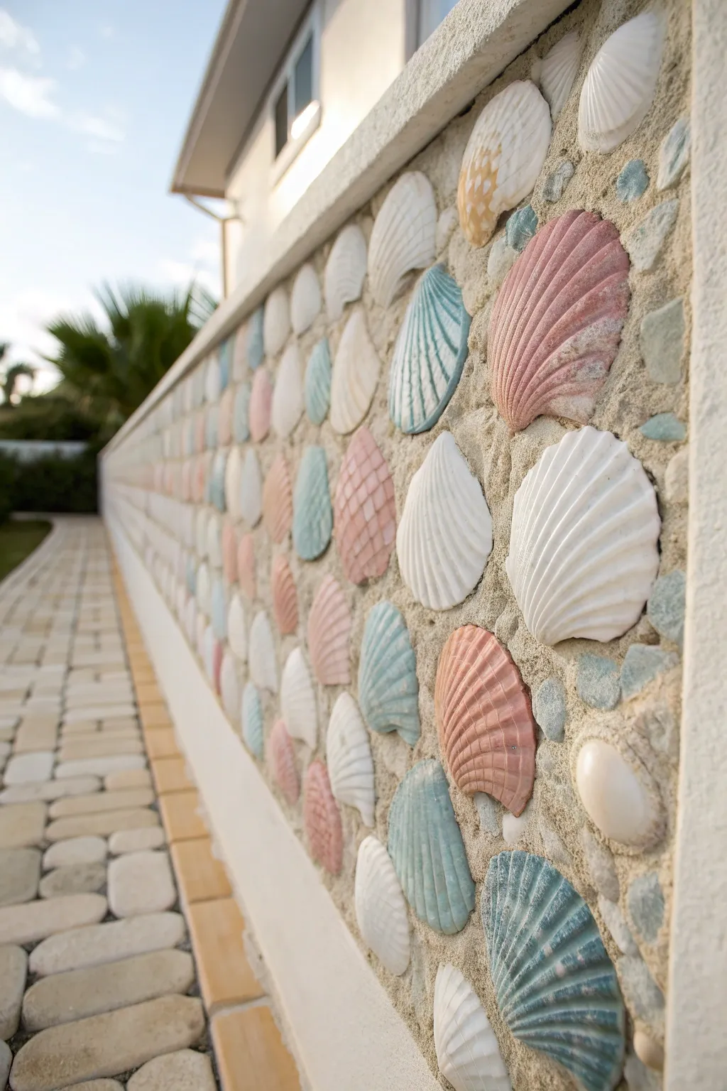 Transform your space with a shell mosaic masterpiece – where simplicity meets elegance.