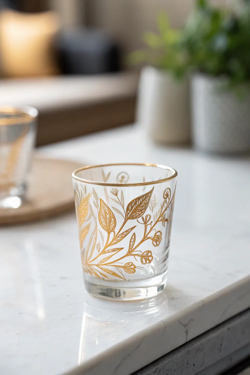 Elevate your glassware with a touch of gold luxury. 🌟 #ShotGlassArt #MinimalistElegance