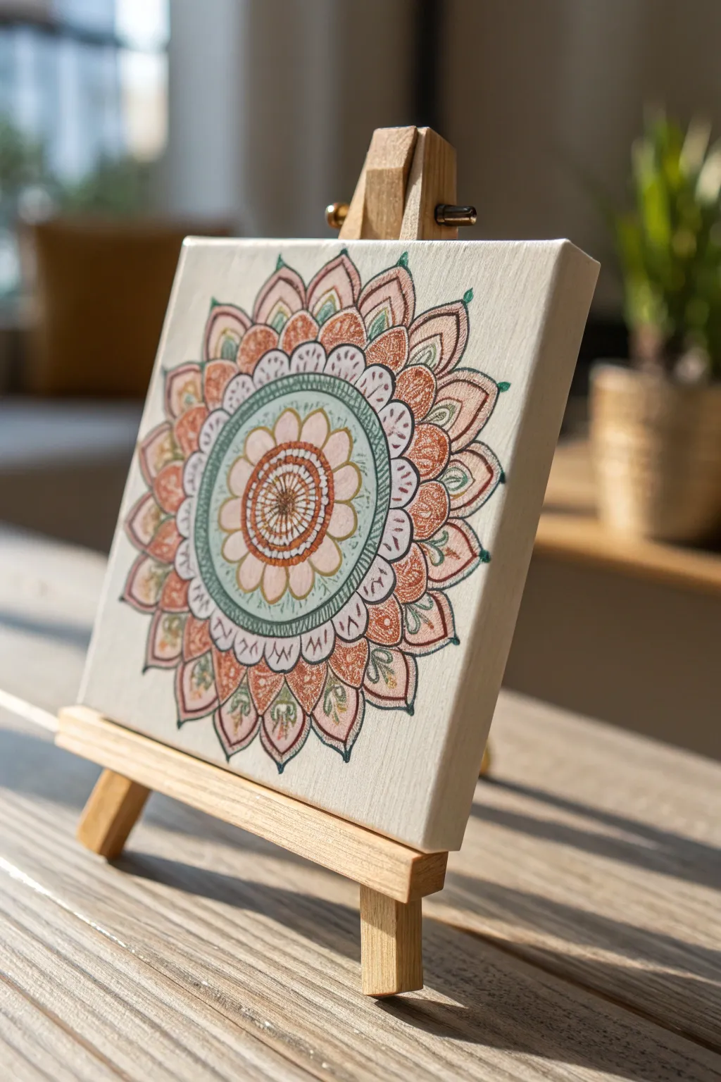 Immerse yourself in the calming artistry of a handcrafted mandala, where simplicity meets bohemian elegance.