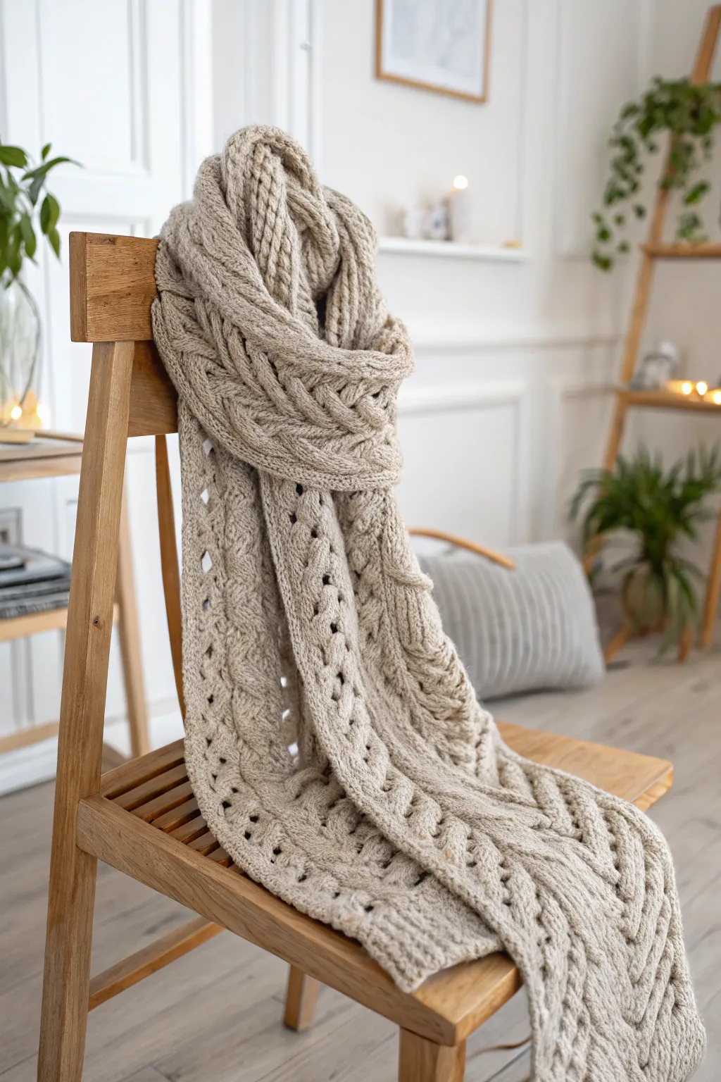 Wrap your friends in warmth and love with a hand-knitted scarf.