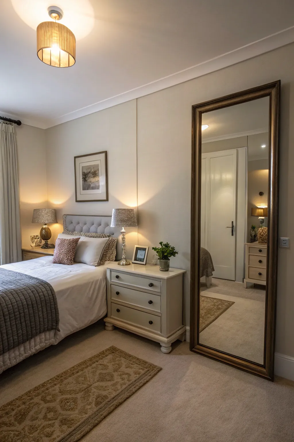 Mirrors reflect light and make the room feel larger.