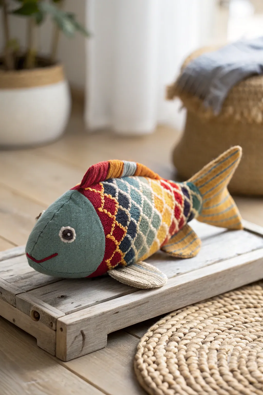 Dive into sustainability with this charming eco-friendly sock fish plushie!