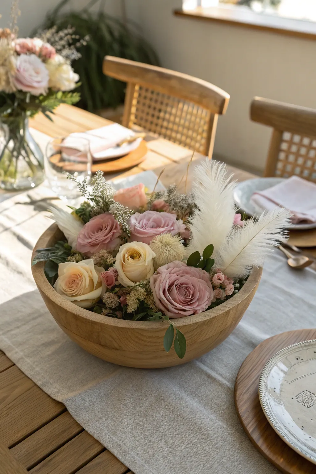 Dare to be different with a floral and feather arrangement that adds whimsy to any room. 🌺🪶 #WhimsicalDecor #SpringFantasy