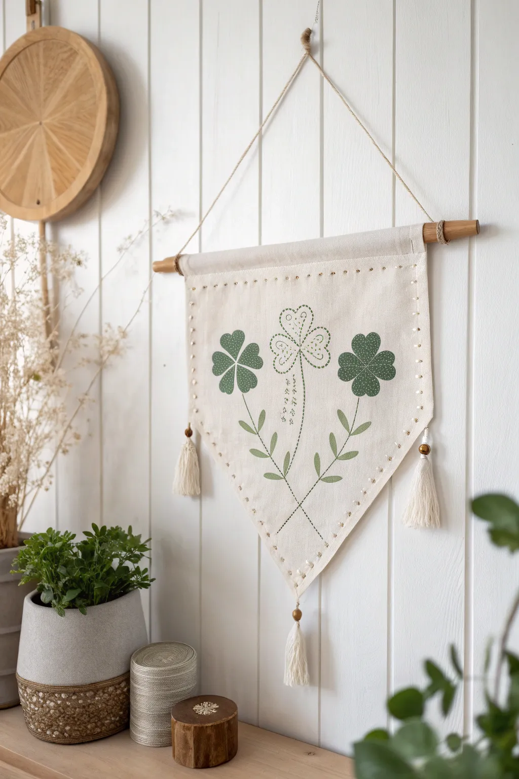 Add a touch of handmade charm to your space with this DIY Lucky Banner, perfect for a stylish and minimalist St. Patrick's Day celebration.