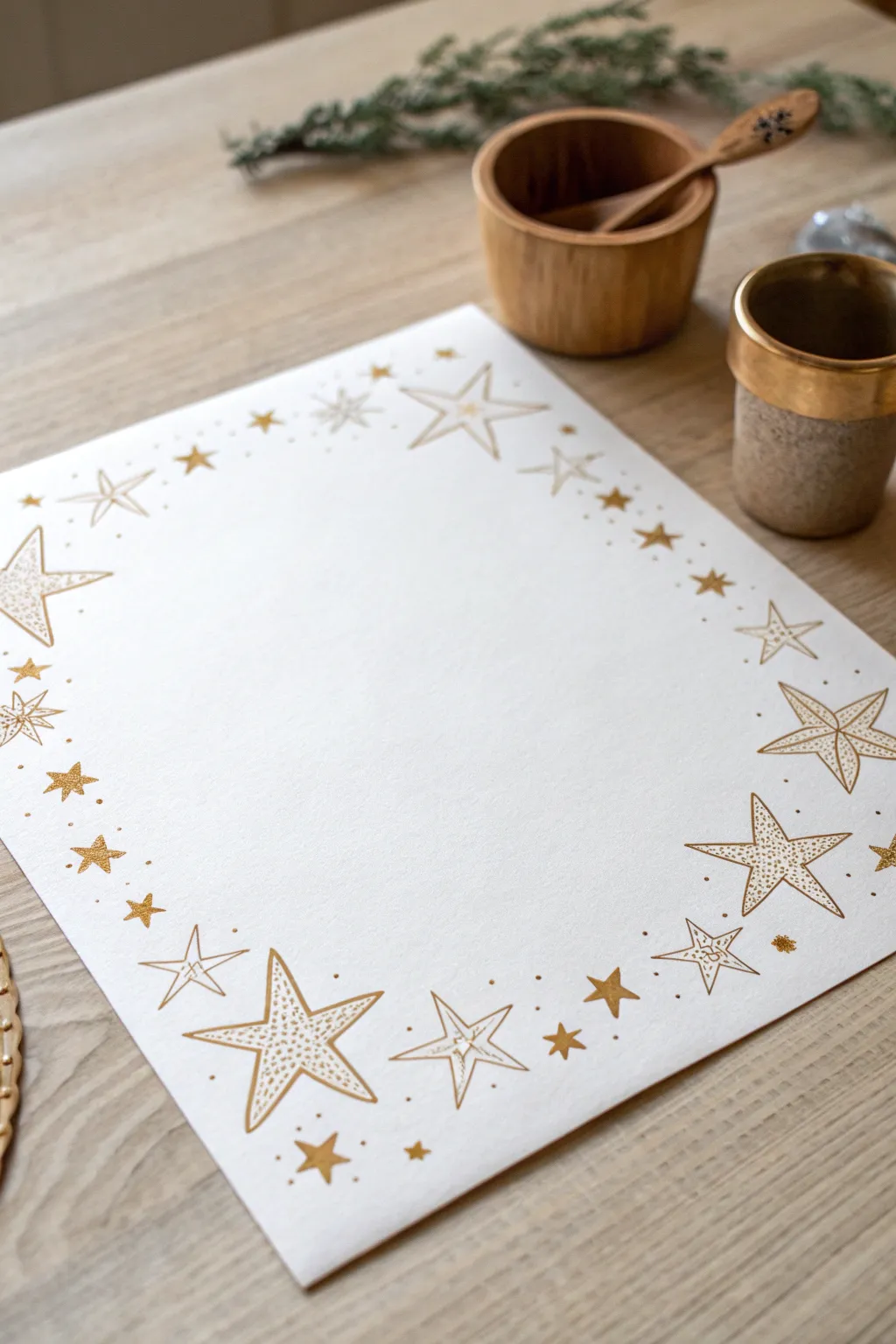 Add a touch of magic with a simple, elegant starry border. ✨