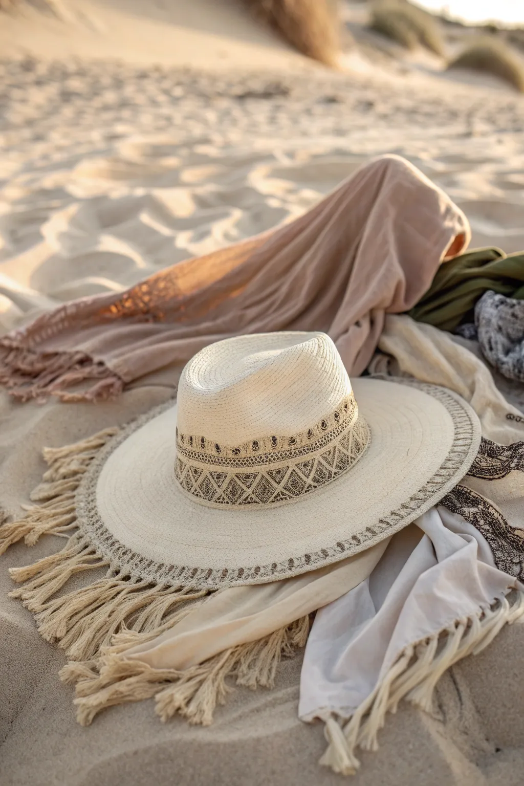 Embrace the sun in style with a touch of boho elegance.