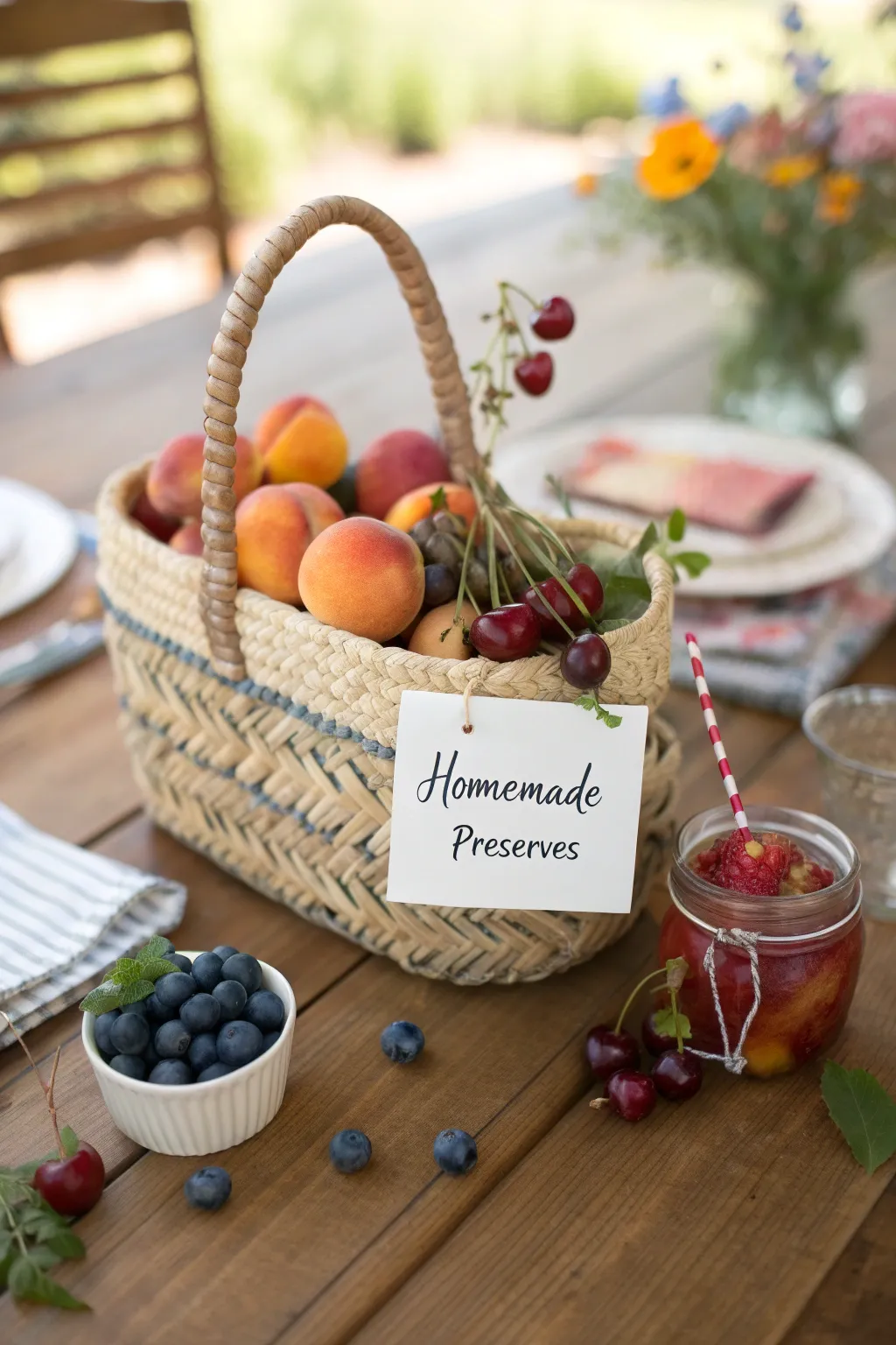 Capture the essence of summer with a Farmers' Market Bounty Basket—where simplicity meets natural beauty. 🍑🧺 #GiftIdeas #ScandinavianMinimalism #BohoCharm