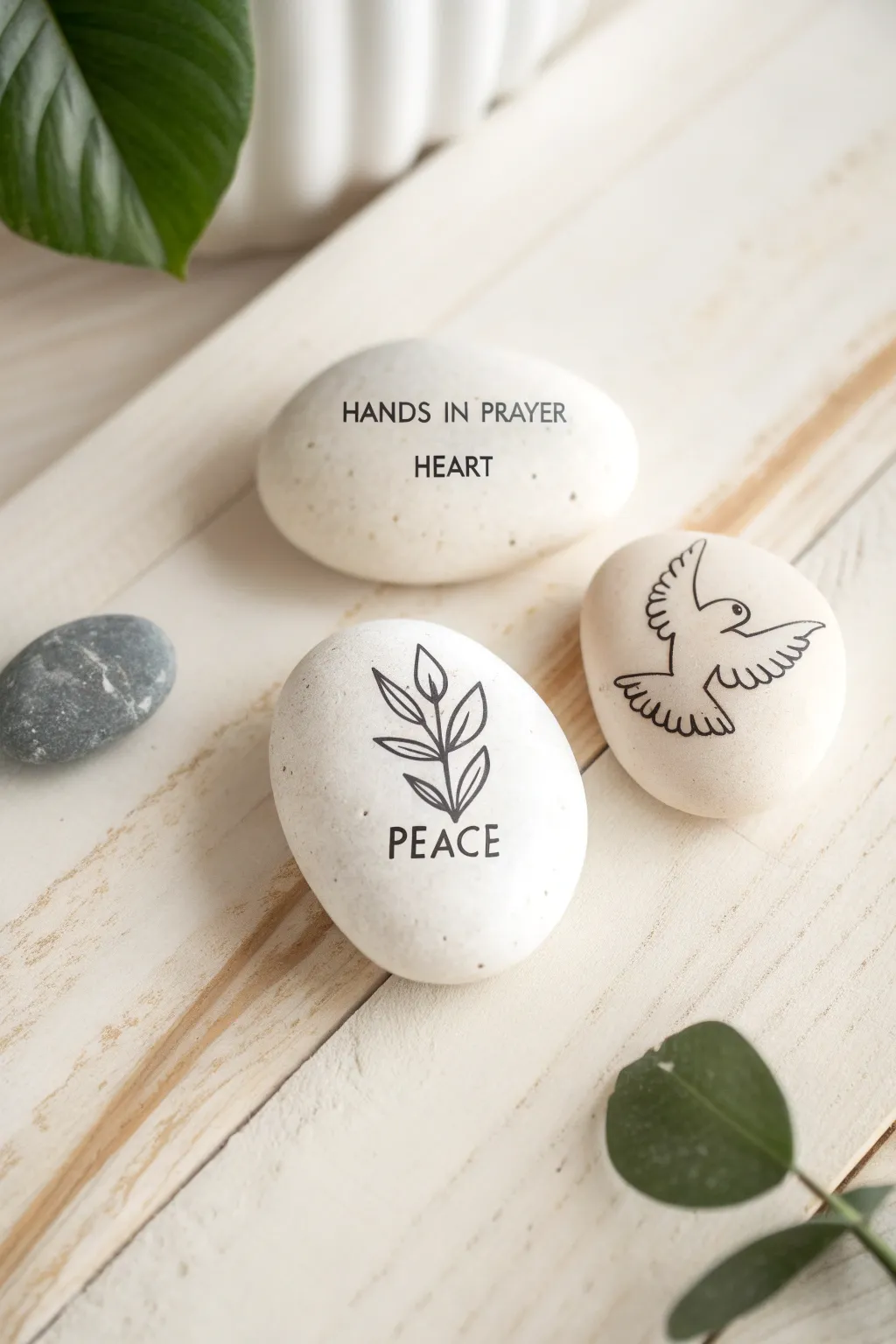 Craft your own prayer story with these beautifully painted stones, perfect for mindful moments and creative storytelling.