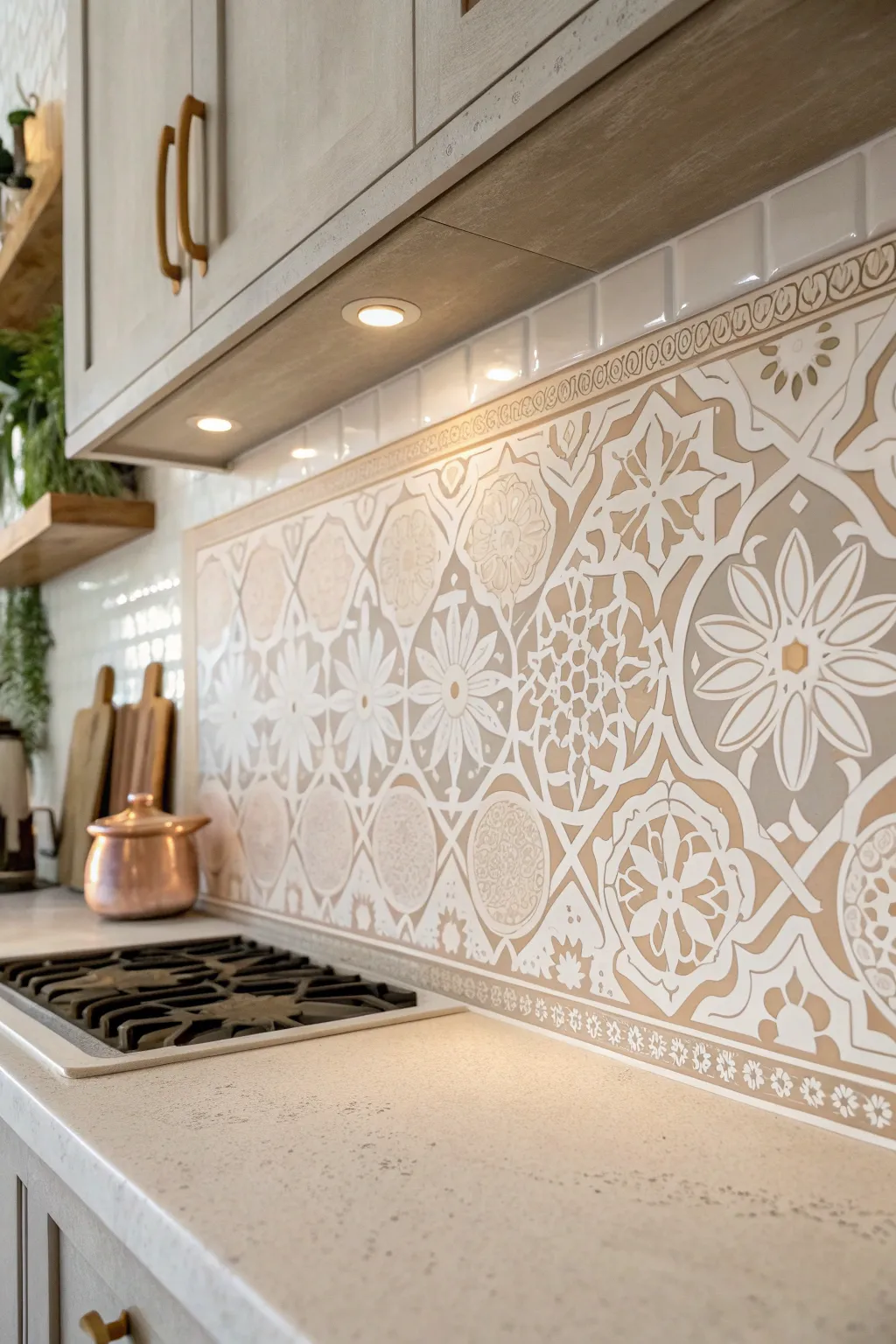 Elevate your kitchen with handcrafted stencil art – where creativity meets simplicity.